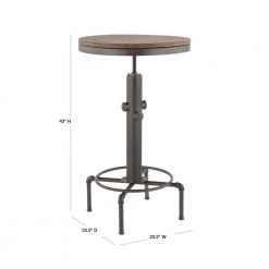Hydra Adjustable Industrial Antique and Brown Bar Table by Lumisource -Cheap Lumisource Store antique brown lumisource bar tables bt hydra an bn 40 1000