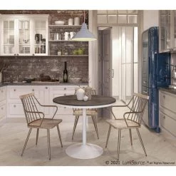 Preston Antique Copper Metal and White Washed Solid Wood Farmhouse Dining Chair by Lumisource -Cheap Lumisource Store antique copper metal white washed solid wood lumisource dining chairs ch preston ancuww 31 1000