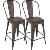 Oregon 39.5 in. Antique and Espresso High Back Counter Stool (Set of 2) by Lumisource -Cheap Lumisource Store antique espresso lumisource bar stools cs orhb an e2 64 1000