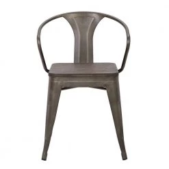 Waco Antique Metal and Espresso Wood Seat Dining Chair (Set of 2) by Lumisource -Cheap Lumisource Store antique espresso lumisource dining chairs dc wco an e2 31 1000