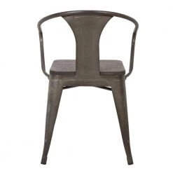 Waco Antique Metal and Espresso Wood Seat Dining Chair (Set of 2) by Lumisource -Cheap Lumisource Store antique espresso lumisource dining chairs dc wco an e2 66 1000