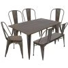 Oregon 6-Piece Antique and Espresso Dining Set by Lumisource 1 Oregon 6-Piece Antique and Espresso Dining Set by Lumisource -Cheap Lumisource Store antique espresso lumisource dining room sets ds tw or6036 e6 64 1000