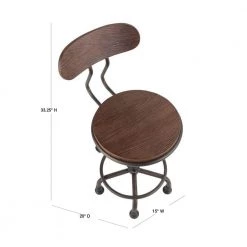 Dakota Antique Metal and Espresso Wood Task Chair by Lumisource -Cheap Lumisource Store antique espresso lumisource task chairs oc dkta an bn 40 1000