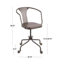 Oregon Antique and Espresso Adjustable Task Chair by Lumisource -Cheap Lumisource Store antique espresso lumisource task chairs oc or an e c3 1000