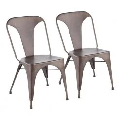 Austin Antique Metal Dining Chair (Set of 2) by Lumisource