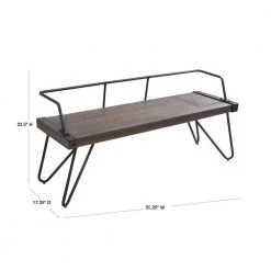 Stefani Walnut and Antique Industrial Bench by Lumisource 10 Stefani Walnut and Antique Industrial Bench by Lumisource -Cheap Lumisource Store antique walnut lumisource dining benches dc stfben wl an 40 1000