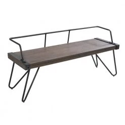 Stefani Walnut and Antique Industrial Bench by Lumisource