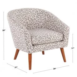 Leopard Beige Fabric and Brown Wood Arm Chair by Lumisource -Cheap Lumisource Store beige fabric brown wood lumisource accent chairs chr leopard bnbg c3 1000