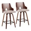 Ariana 36.25 in. Counter Height Bar Stool in Beige Fabric and Walnut Wood (Set of 2) by Lumisource 1 Ariana 36.25 in. Counter Height Bar Stool in Beige Fabric and Walnut Wood (Set of 2) by Lumisource -Cheap Lumisource Store beige fabric walnut wood lumisource bar stools b26 aria2 swvx wlbg2 64 1000