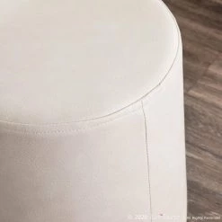 Rollo Contemporary Ottoman in Beige Faux Leather by Lumisource -Cheap Lumisource Store beige lumisource ottomans ot rollo bg 4f 1000