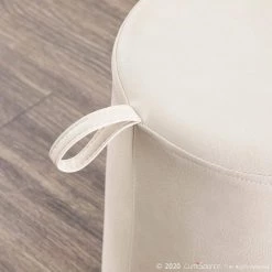 Rollo Contemporary Ottoman in Beige Faux Leather by Lumisource -Cheap Lumisource Store beige lumisource ottomans ot rollo bg c3 1000