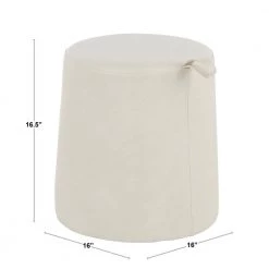 Rollo Contemporary Ottoman in Beige Faux Leather by Lumisource -Cheap Lumisource Store beige lumisource ottomans ot rollo bg fa 1000