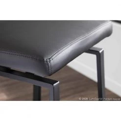 Geo Black Upholstered Counter Stool in Black Metal and Faux Leather (Set of 2) by Lumisource -Cheap Lumisource Store black black lumisource bar stools b26 geoup bkbk2 c3 1000