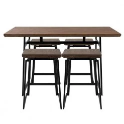 Geo 5-Piece Black and Brown Counter Height Dining Set by Lumisource 8 Geo 5-Piece Black and Brown Counter Height Dining Set by Lumisource -Cheap Lumisource Store black brown lumisource dining room sets c geo5 bk bn 66 1000