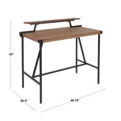 Gia Industrial Counter Height Dining Table with Removable Shelf in Black Metal and Brown Wood by Lumisource -Cheap Lumisource Store black brown lumisource kitchen dining tables ct gia bkbn 4f 1000