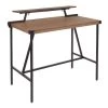 Gia Industrial Counter Height Dining Table with Removable Shelf in Black Metal and Brown Wood by Lumisource -Cheap Lumisource Store black brown lumisource kitchen dining tables ct gia bkbn 64 1000