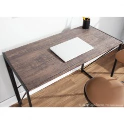 40 in. Rectangular Black/Brown Writing Desk with Open Storage by Lumisource -Cheap Lumisource Store black brown lumisource writing desks ofd dkta bk bn c3 1000