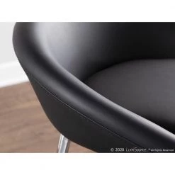 Matisse 26 in. Counter Stool in Black Faux Leather and Chrome (Set of 2) by Lumisource -Cheap Lumisource Store black chrome lumisource bar stools b26 matse bk2 4f 1000