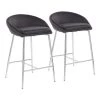 Matisse 26 in. Counter Stool in Black Faux Leather and Chrome (Set of 2) by Lumisource -Cheap Lumisource Store black chrome lumisource bar stools b26 matse bk2 64 1000