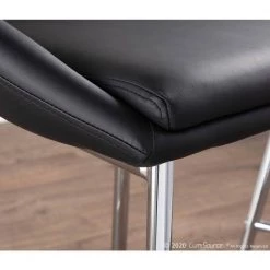 Matisse 26 in. Counter Stool in Black Faux Leather and Chrome (Set of 2) by Lumisource -Cheap Lumisource Store black chrome lumisource bar stools b26 matse bk2 c3 1000