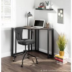 46 in. Corner Black/Espresso Computer Desk with Open Back by Lumisource -Cheap Lumisource Store black espresso lumisource computer desks ofd croman bkes 31 1000