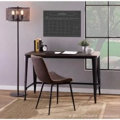 48 in. Rectangular Black/Espresso Writing Desk with Open Storage by Lumisource -Cheap Lumisource Store black espresso lumisource writing desks ofd pia bk e 31 1000