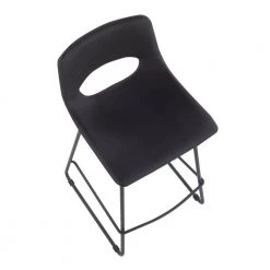 Robbi 33 in. Black Faux Leather and Black Steel Counter Height Bar Stool (Set of 2) by Lumisource -Cheap Lumisource Store black faux leather black steel lumisource bar stools b26 robbi bkbk2 a0 1000