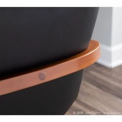 Cosmo Walnut Wood and Black Faux Leather Chair by Lumisource -Cheap Lumisource Store black faux leather walnut wood lumisource dining chairs ch cosmo wl bk 1f 1000