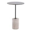 Symbol 16 in. Black Glass, Black Metal and Concrete Side Table by Lumisource -Cheap Lumisource Store black glass black metal concrete lumisource end side tables tb symbol crcbk 64 1000
