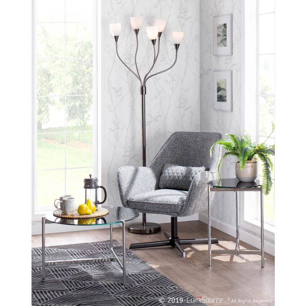 Chloe Contemporary Side Table in Chrome with Black Glass Top by Lumisource 4 Chloe Contemporary Side Table in Chrome with Black Glass Top by Lumisource - Image 2