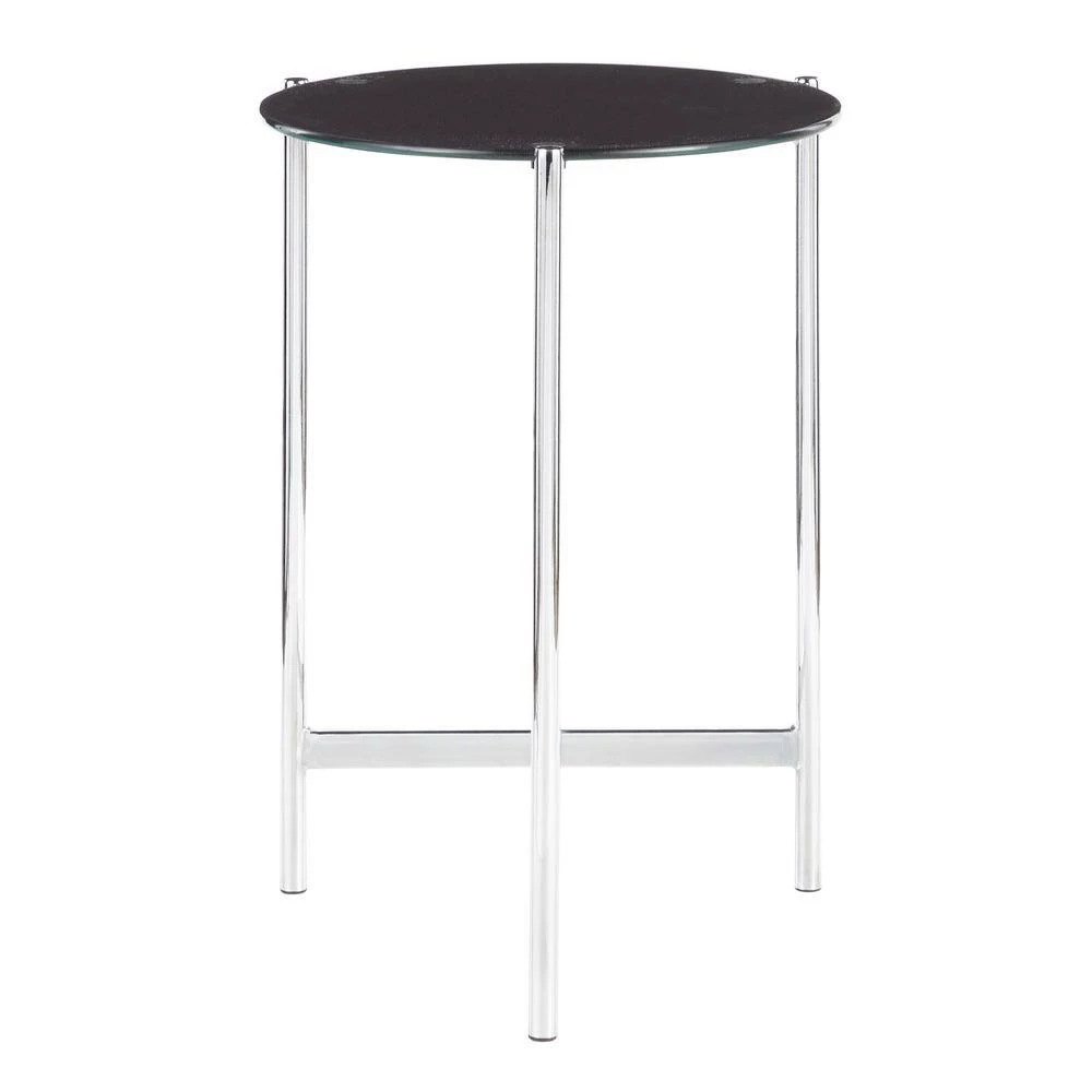 Chloe Contemporary Side Table in Chrome with Black Glass Top by Lumisource 7 Chloe Contemporary Side Table in Chrome with Black Glass Top by Lumisource - Image 5