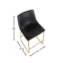Duke 26 in. Black Faux Leather and Gold Counter Stool (Set of 2) by Lumisource -Cheap Lumisource Store black gold lumisource bar stools b26 duke aubk2 40 1000