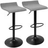 Ale XL Black and Gray Adjustable Height Bar Stool (Set of 2) by Lumisource -Cheap Lumisource Store black gray lumisource bar stools bs alexl bk gy2 64 1000