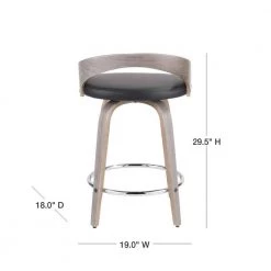 Grotto 24 in. Light Grey and Black Faux Leather Counter Stool (Set of 2) by Lumisource 14 Grotto 24 in. Light Grey and Black Faux Leather Counter Stool (Set of 2) by Lumisource -Cheap Lumisource Store black light gray lumisource bar stools b24 grottor lgy bk2 40 1000