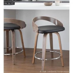 Grotto 24 in. Light Grey and Black Faux Leather Counter Stool (Set of 2) by Lumisource 17 Grotto 24 in. Light Grey and Black Faux Leather Counter Stool (Set of 2) by Lumisource -Cheap Lumisource Store black light gray lumisource bar stools b24 grottor lgy bk2 c3 1000