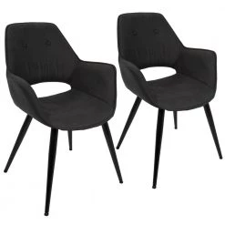 Mustang Black Accent Chair (Set of 2) by Lumisource