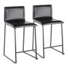 Mara 26 in. Black Faux Leather and Black Metal Counter Stool (Set of 2) by Lumisource -Cheap Lumisource Store black lumisource bar stools b26 maraup bkbk2 64 1000