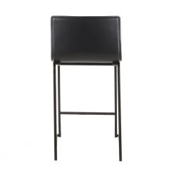 Mara 26 in. Black Faux Leather and Black Metal Counter Stool (Set of 2) by Lumisource 12 Mara 26 in. Black Faux Leather and Black Metal Counter Stool (Set of 2) by Lumisource -Cheap Lumisource Store black lumisource bar stools b26 maraup bkbk2 66 1000