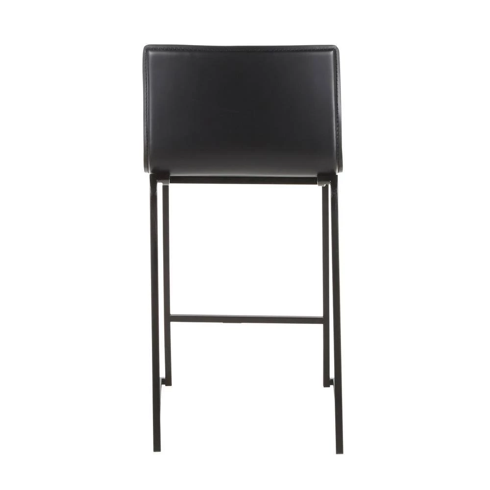 Mara 26 in. Black Faux Leather and Black Metal Counter Stool (Set of 2) by Lumisource 6 Mara 26 in. Black Faux Leather and Black Metal Counter Stool (Set of 2) by Lumisource - Image 4