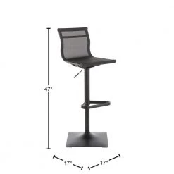 Mirage Adjustable Bar Stool in Black Mesh Fabric and Black Metal by Lumisource 13 Mirage Adjustable Bar Stool in Black Mesh Fabric and Black Metal by Lumisource -Cheap Lumisource Store black lumisource bar stools bs mirage bkbk 40 1000