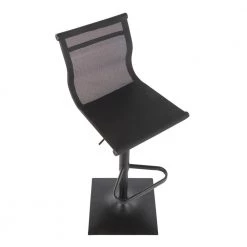 Mirage Adjustable Bar Stool in Black Mesh Fabric and Black Metal by Lumisource 14 Mirage Adjustable Bar Stool in Black Mesh Fabric and Black Metal by Lumisource -Cheap Lumisource Store black lumisource bar stools bs mirage bkbk a0 1000