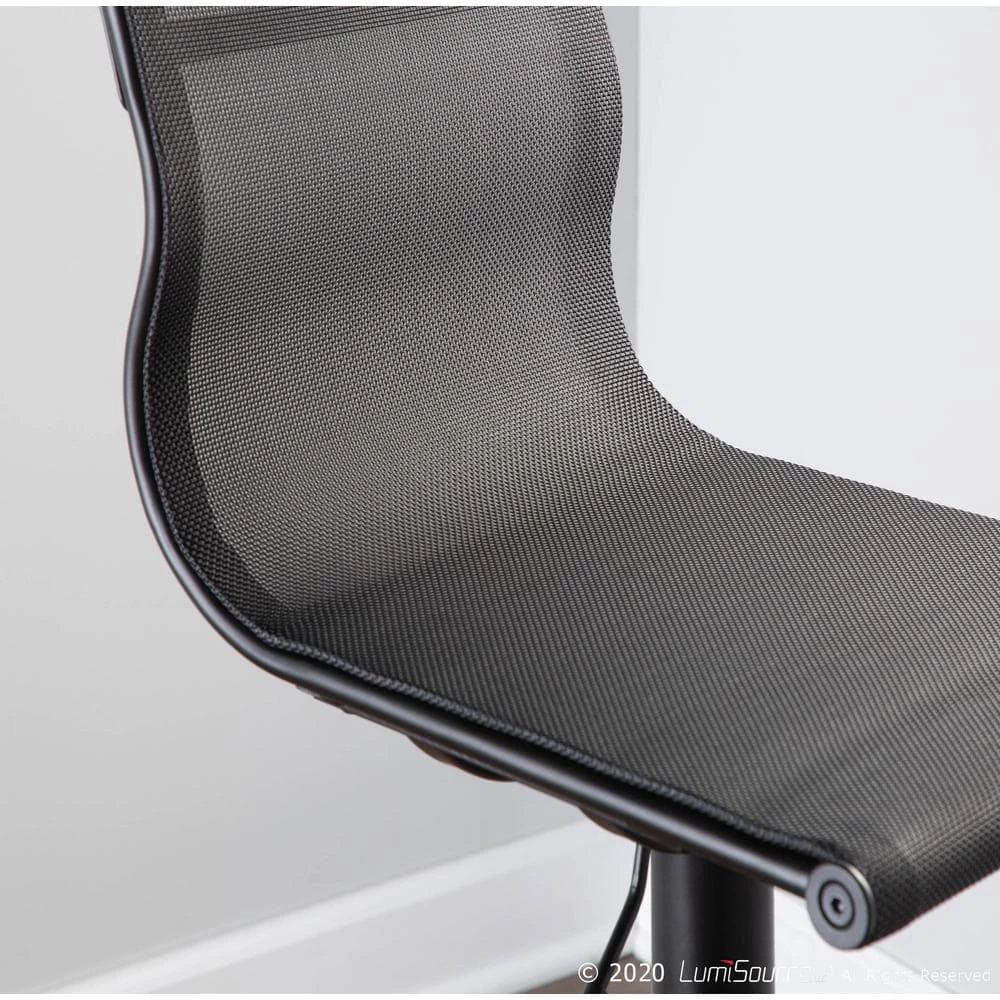 Mirage Adjustable Bar Stool in Black Mesh Fabric and Black Metal by Lumisource 8 Mirage Adjustable Bar Stool in Black Mesh Fabric and Black Metal by Lumisource - Image 6