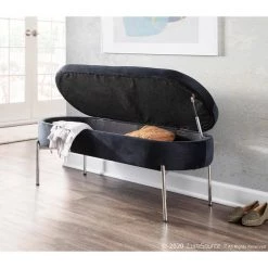 Chloe 18 in. Black Velvet and Chrome Storage Bench by Lumisource 19 Chloe 18 in. Black Velvet and Chrome Storage Bench by Lumisource -Cheap Lumisource Store black lumisource bedroom benches bc chloe stor vbk 31 1000