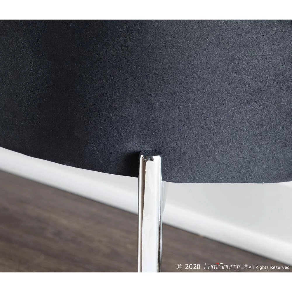 Chloe 18 in. Black Velvet and Chrome Storage Bench by Lumisource 9 Chloe 18 in. Black Velvet and Chrome Storage Bench by Lumisource - Image 7