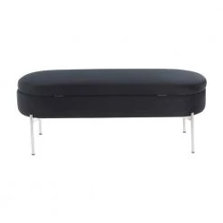 Chloe 18 in. Black Velvet and Chrome Storage Bench by Lumisource 14 Chloe 18 in. Black Velvet and Chrome Storage Bench by Lumisource -Cheap Lumisource Store black lumisource bedroom benches bc chloe stor vbk 66 1000