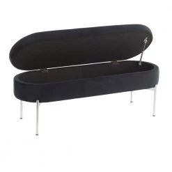 Chloe 18 in. Black Velvet and Chrome Storage Bench by Lumisource 15 Chloe 18 in. Black Velvet and Chrome Storage Bench by Lumisource -Cheap Lumisource Store black lumisource bedroom benches bc chloe stor vbk 77 1000