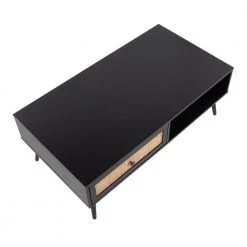 Bora Bora 23 .25 in. Black Rectangle Wood Coffee Table with Sliding Drawer and Rattan Accent by Lumisource 11 Bora Bora 23 .25 in. Black Rectangle Wood Coffee Table with Sliding Drawer and Rattan Accent by Lumisource -Cheap Lumisource Store black lumisource coffee tables tc bora bk a0 1000