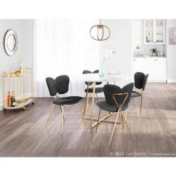 Madeline Chair in Black Velvet and Gold (Set of 2) by Lumisource -Cheap Lumisource Store black lumisource dining chairs ch madeline auvbk2 31 1000