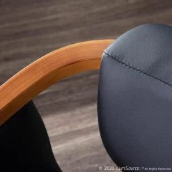 Oracle Mid-Century Modern Dining Chair in Black Faux Leather and Black Metal with Walnut Wood Accents by Lumisource -Cheap Lumisource Store black lumisource dining chairs ch oracle bkbk 44 1000