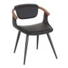 Oracle Mid-Century Modern Dining Chair in Black Faux Leather and Black Metal with Walnut Wood Accents by Lumisource -Cheap Lumisource Store black lumisource dining chairs ch oracle bkbk 64 1000